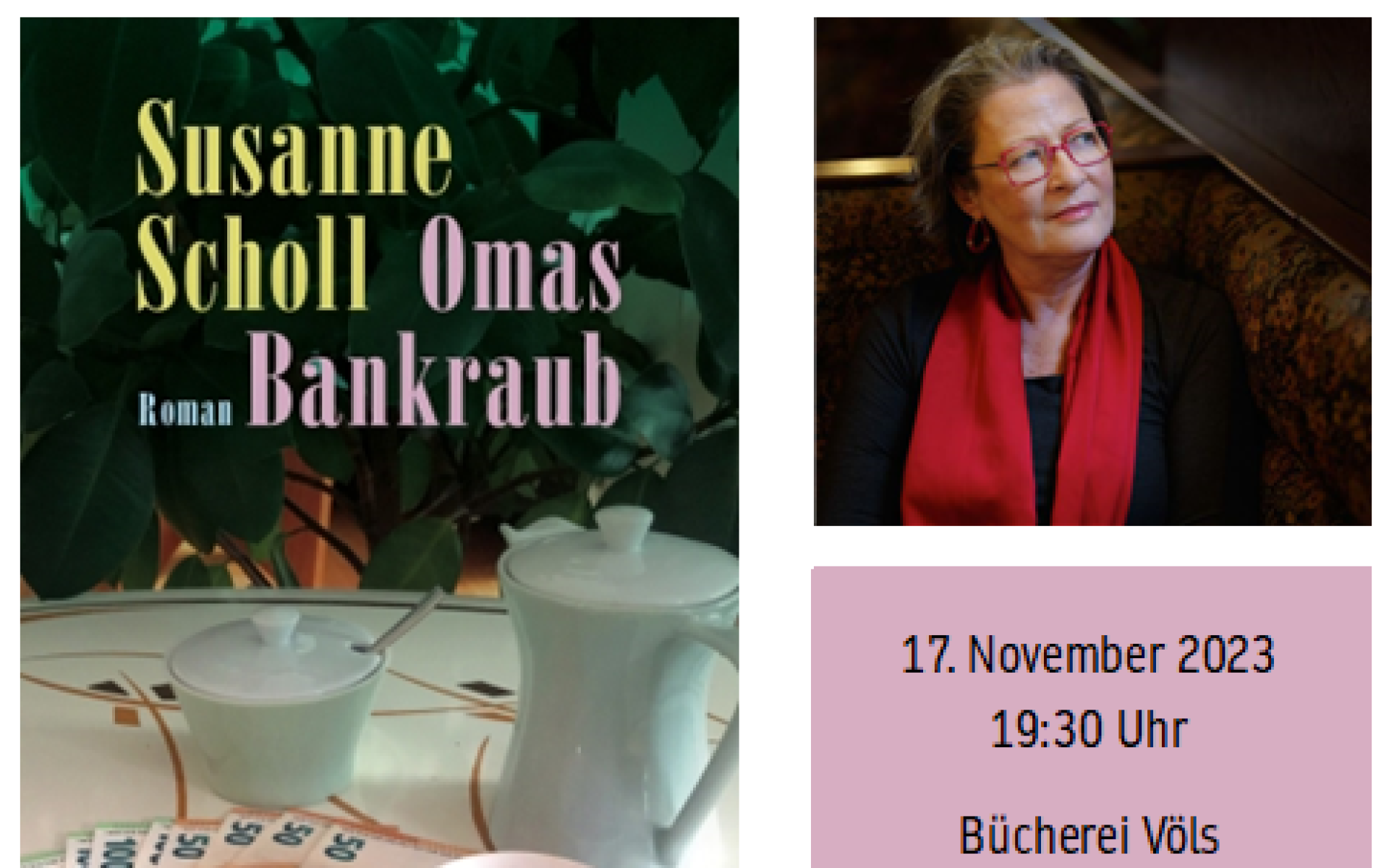 Plakat Lesung mit Susanne Scholl